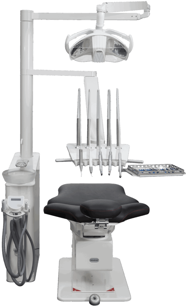 Tray holders on UnicLine S dental unit
